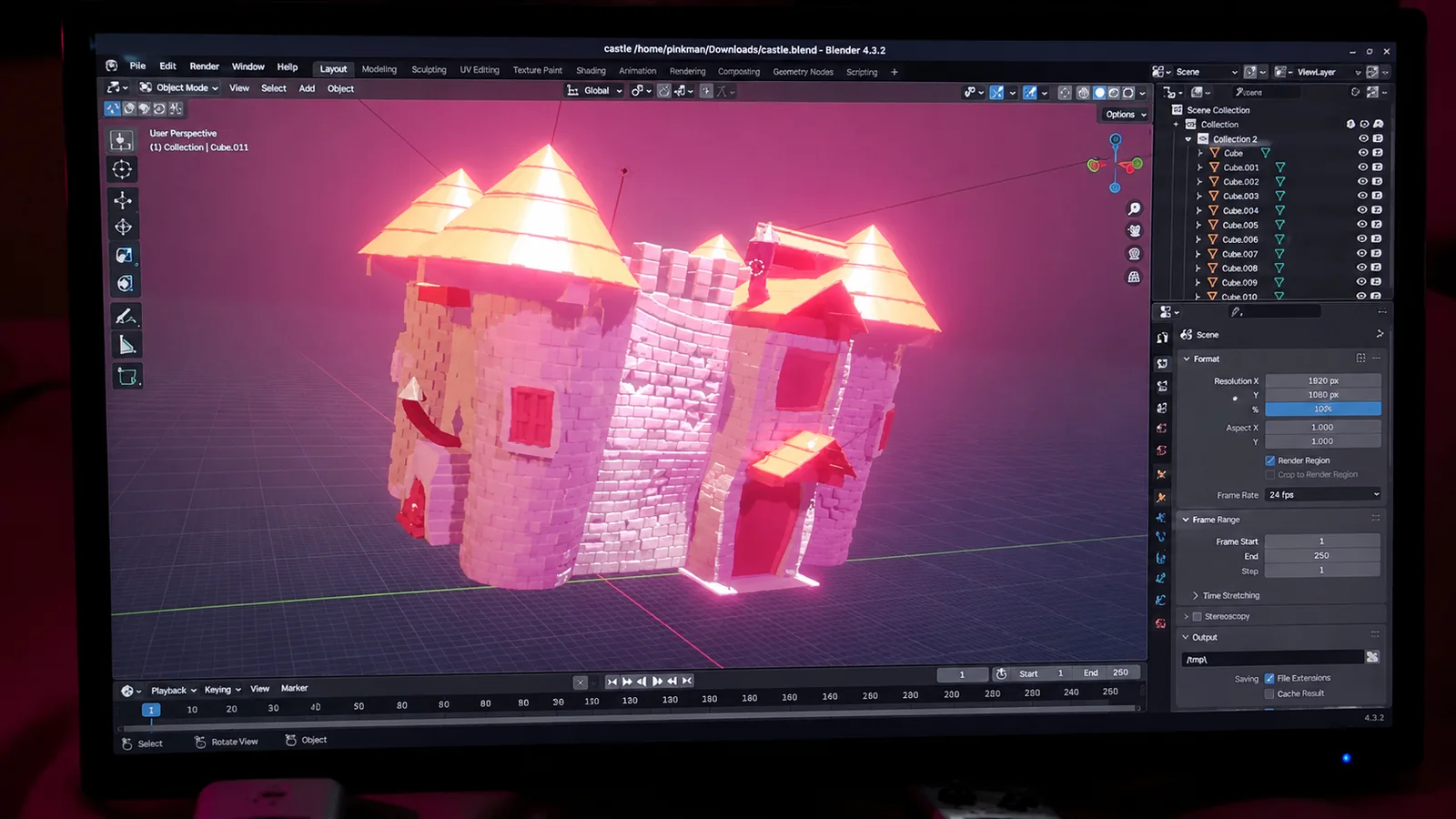ファンタジー城 3Dゲームアセット