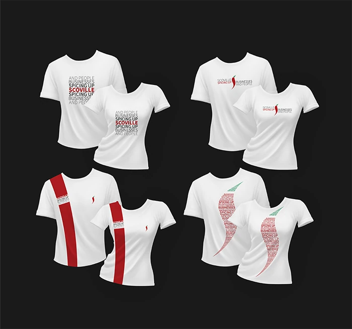 イベントTシャツのグラフィック提案：配置の異なる提案資料。