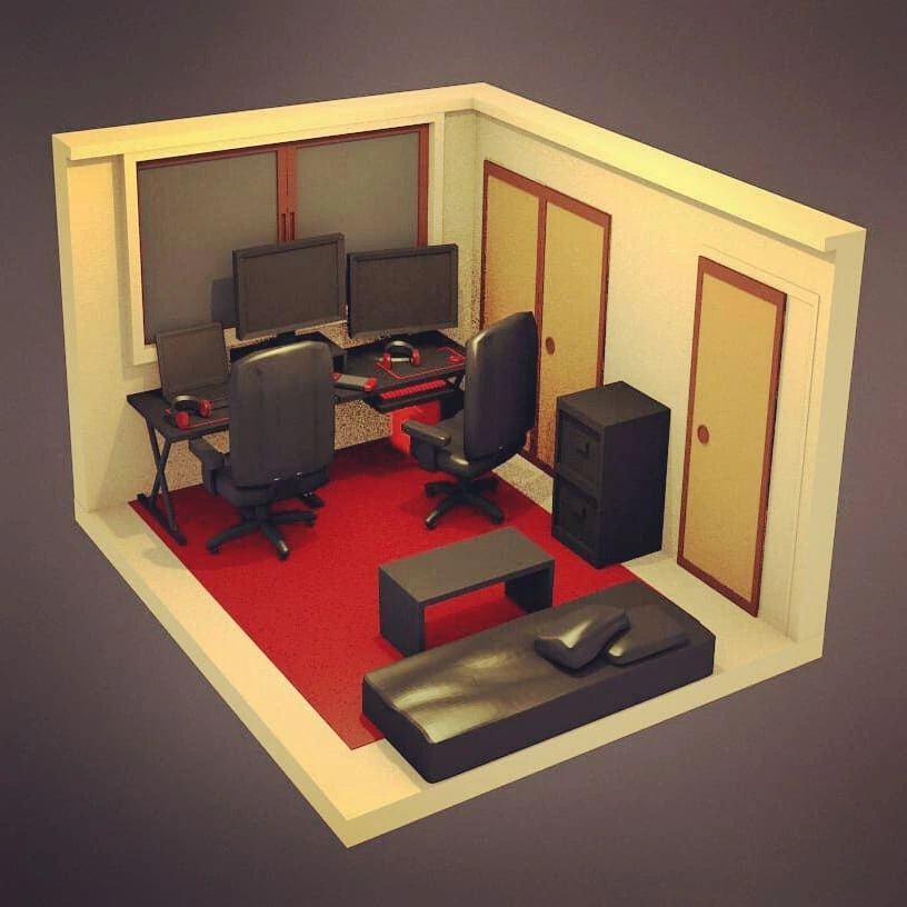 部屋のアイソメトリック3D表現
