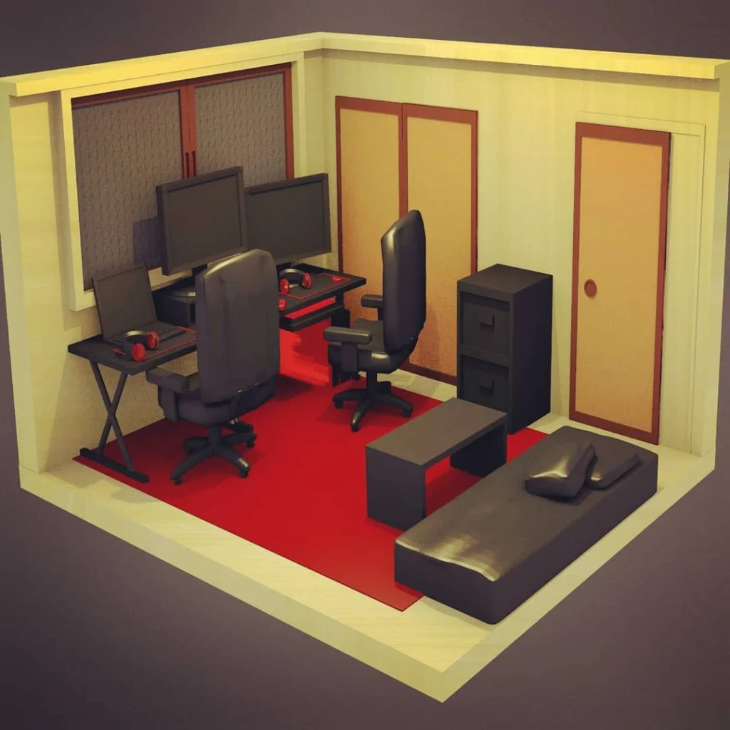 部屋のアイソメトリック3D表現